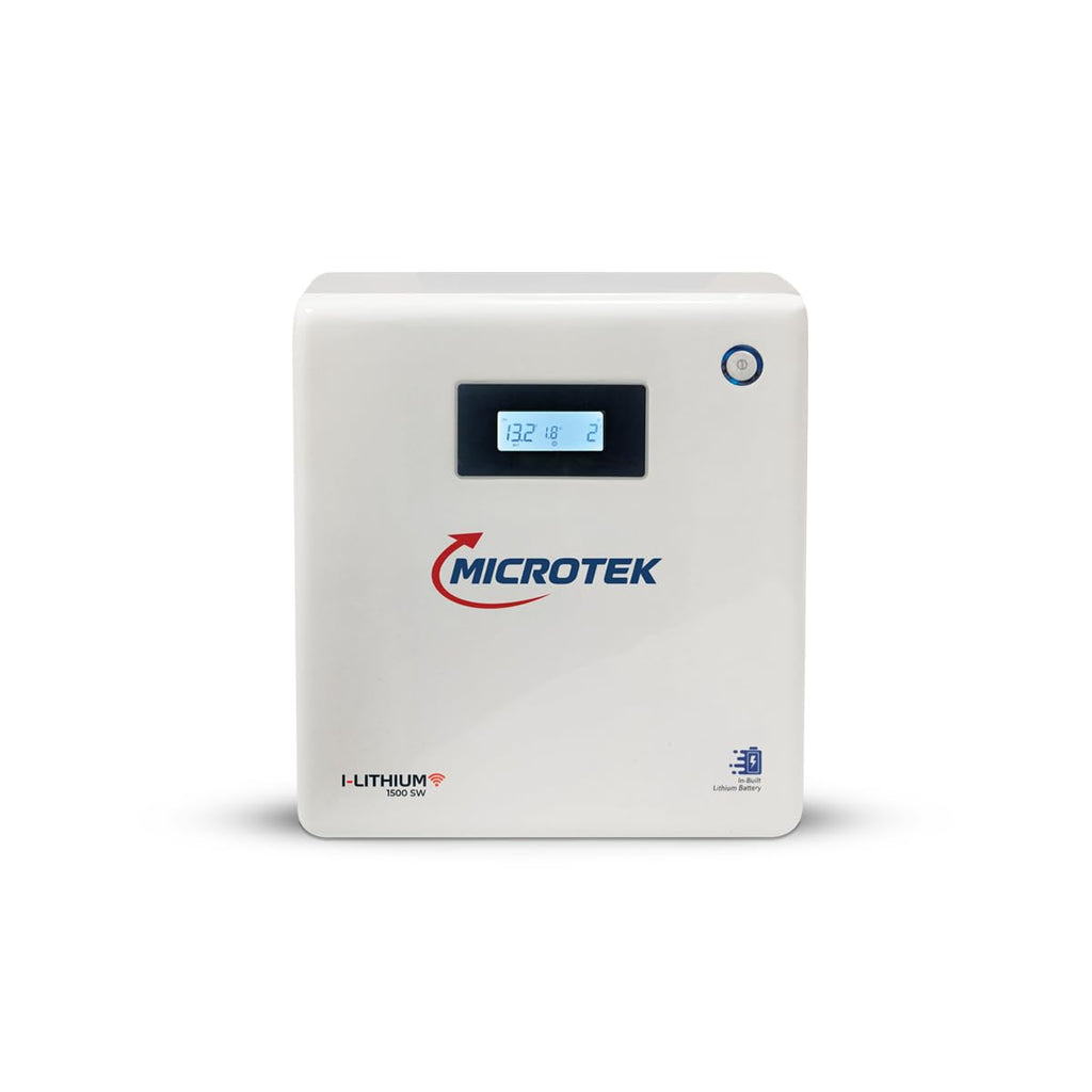 Microtek I-Lithium WiFi 1500SW | 1100VA/925W Pure Sine Wave Inverter with In-Built 1280Wh LiFePO4 Battery | Wall-Mounted Smart Power Backup